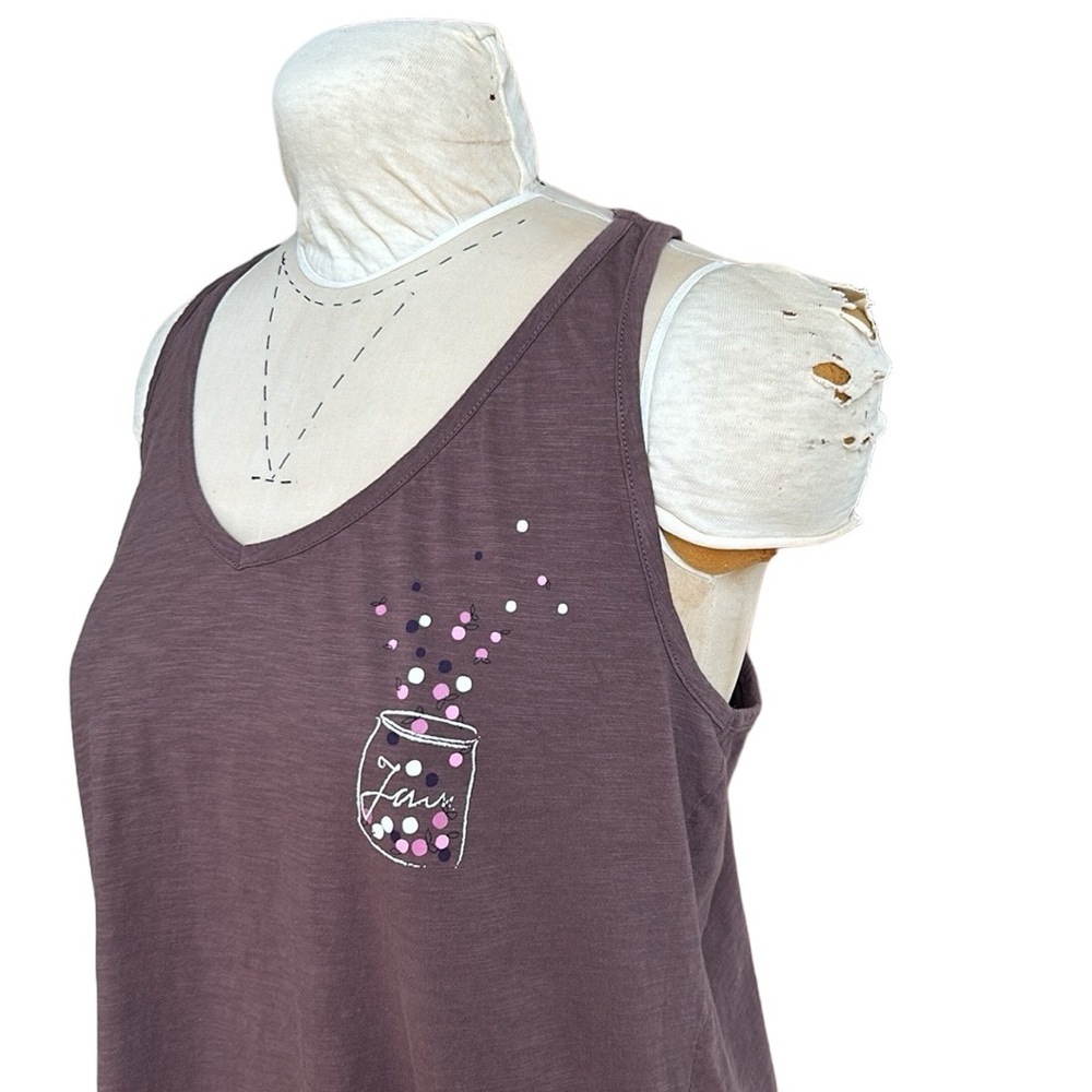 Ulla Popken “Jam” Asymmetrical Tank Top Racerback Brown XL(16/18)